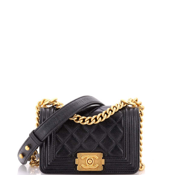 Chanel Tops - Chanel Boy Flap Bag Quilted Caviar Mini #240541C43B